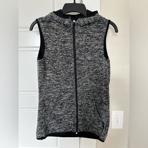 Black hooded vest